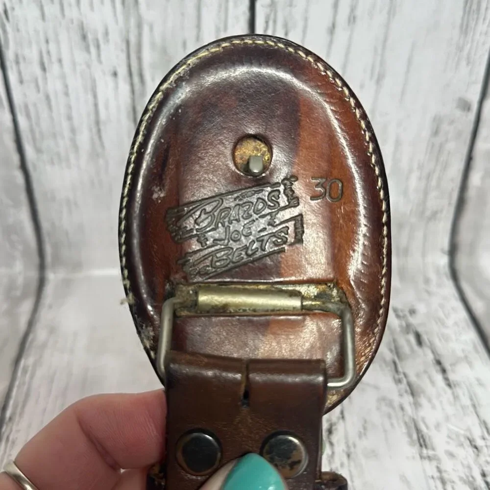 Brazos Joes Belts Leather Eagle Belt Buckle Sz.30‎ Brown Ornate Belt